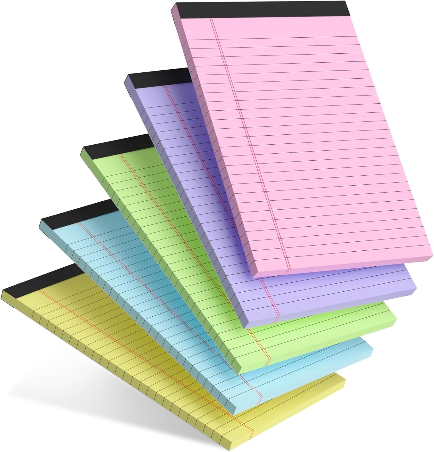 Ahot 6pcs Small Note Pad 5x8 College Ruled Pink Legal Pads Paper Notepads 6 Pack Study Back Writing Pads 5 x 8 Legal Pads Perforated Narrow Ruled Pads of Paper Pink