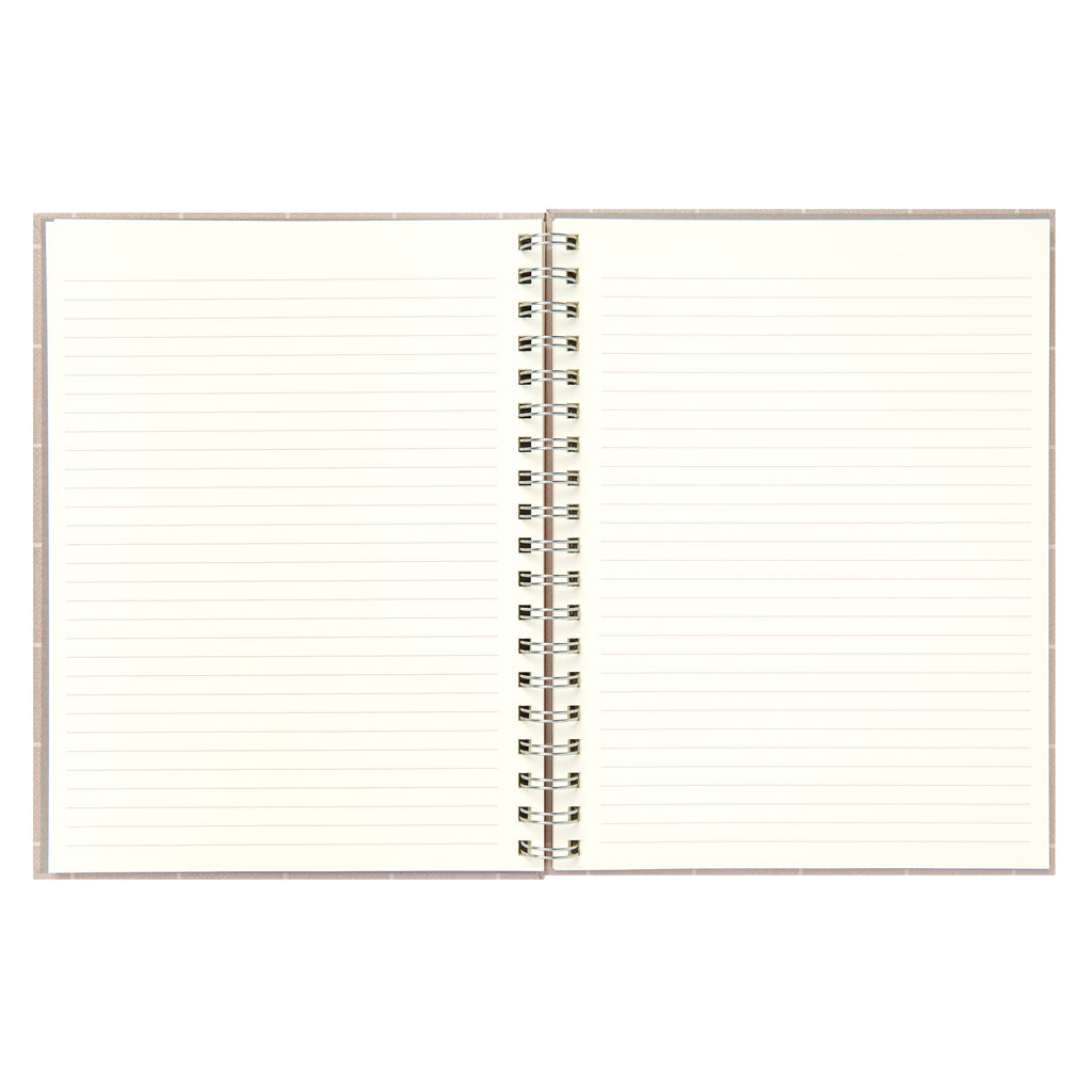 Mintgreen Spiral Bound Notepad, 7.4" x 9.75", Checked Tan, 105 Sheets