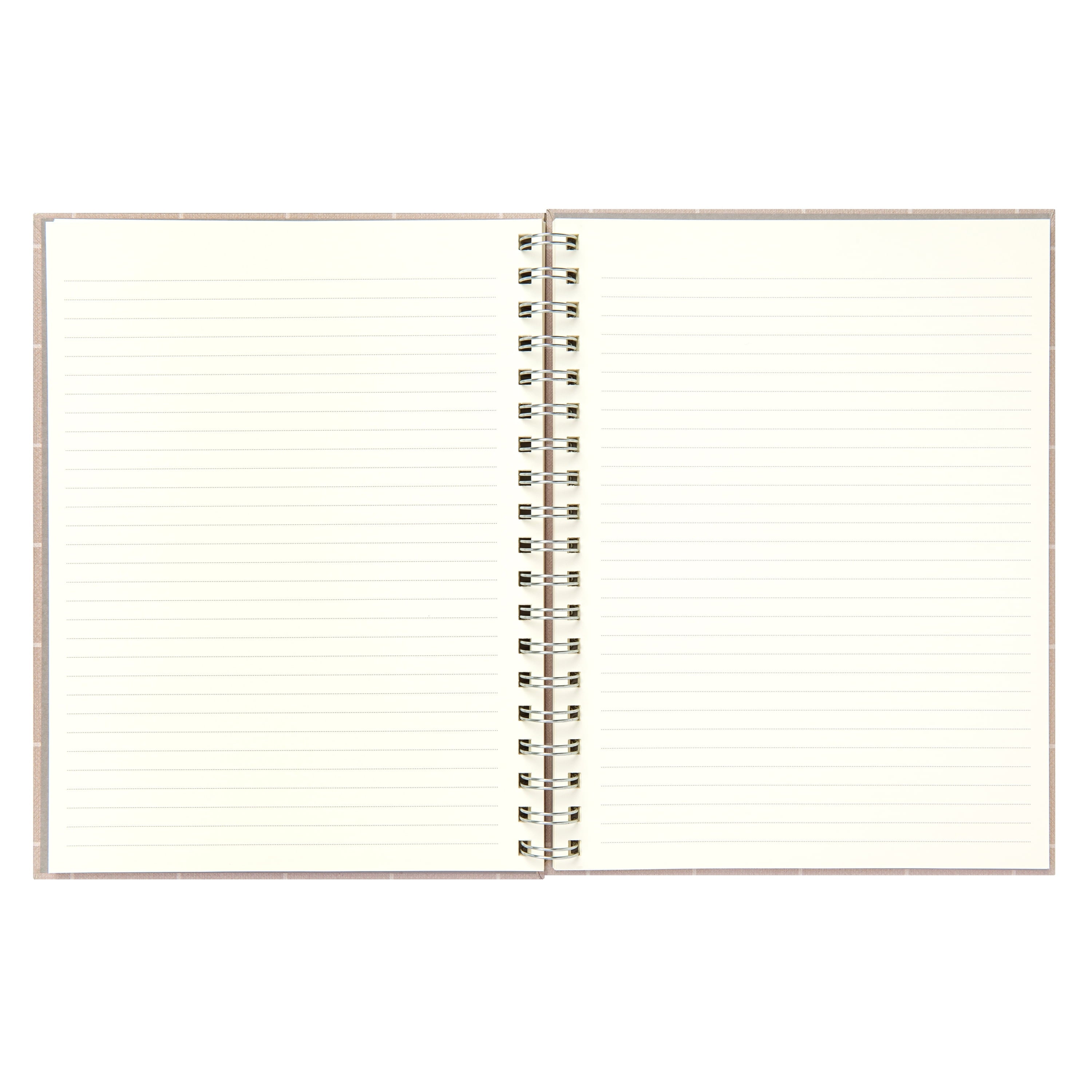 Mintgreen Spiral Bound Notepad, 7.4" x 9.75", Checked Tan, 105 Sheets