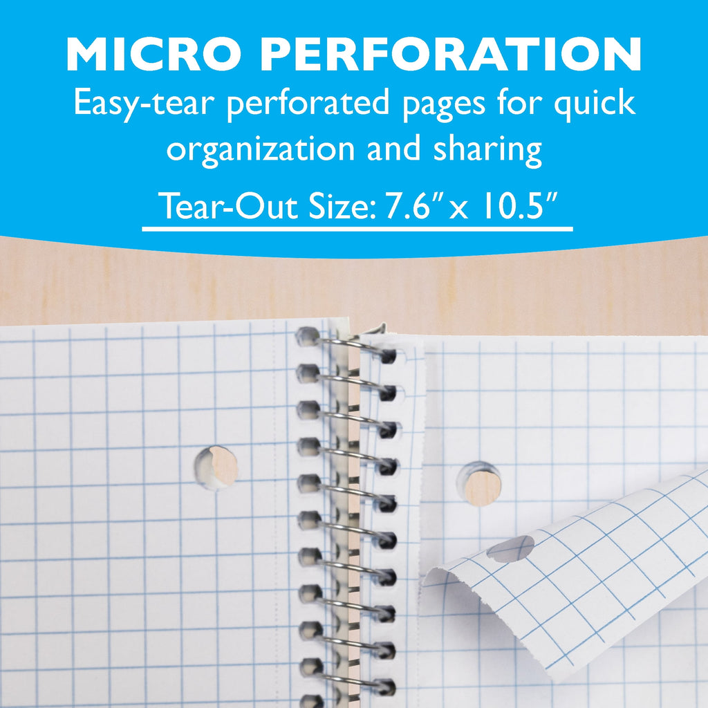 BAZIC 100 Ct. Quad-Ruled 4-1" Spiral Notebook [514]