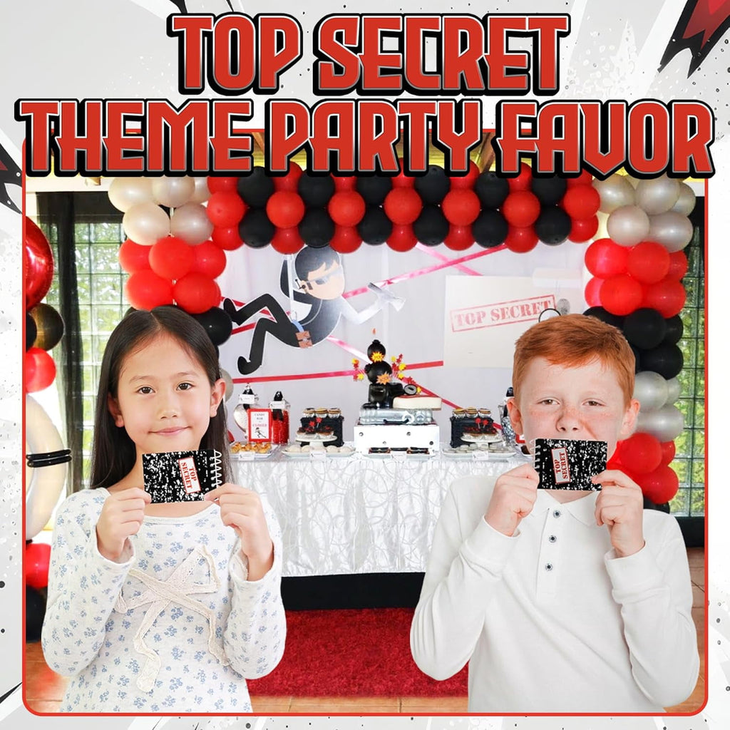 Top Secret Mini Notebooks for Kids - (Pack of 24) Spiral Note Book Pads for Murder Mystery Party Favors, Secret Agent Spy or Crime Detective Themed Parties, Goody Bag Notepads, Bedwina