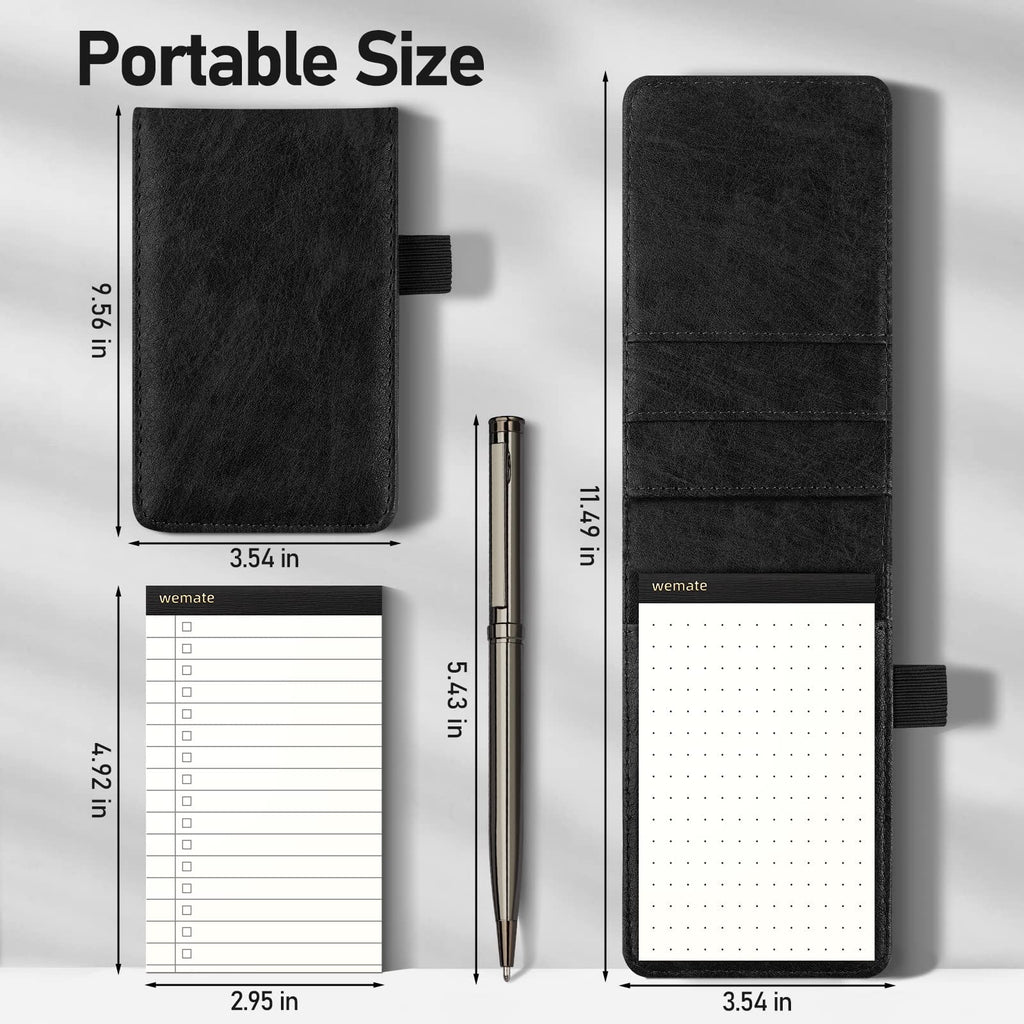 WEMATE Notepad Holder Set,for Meetings, Daily Records, and Notes Black
