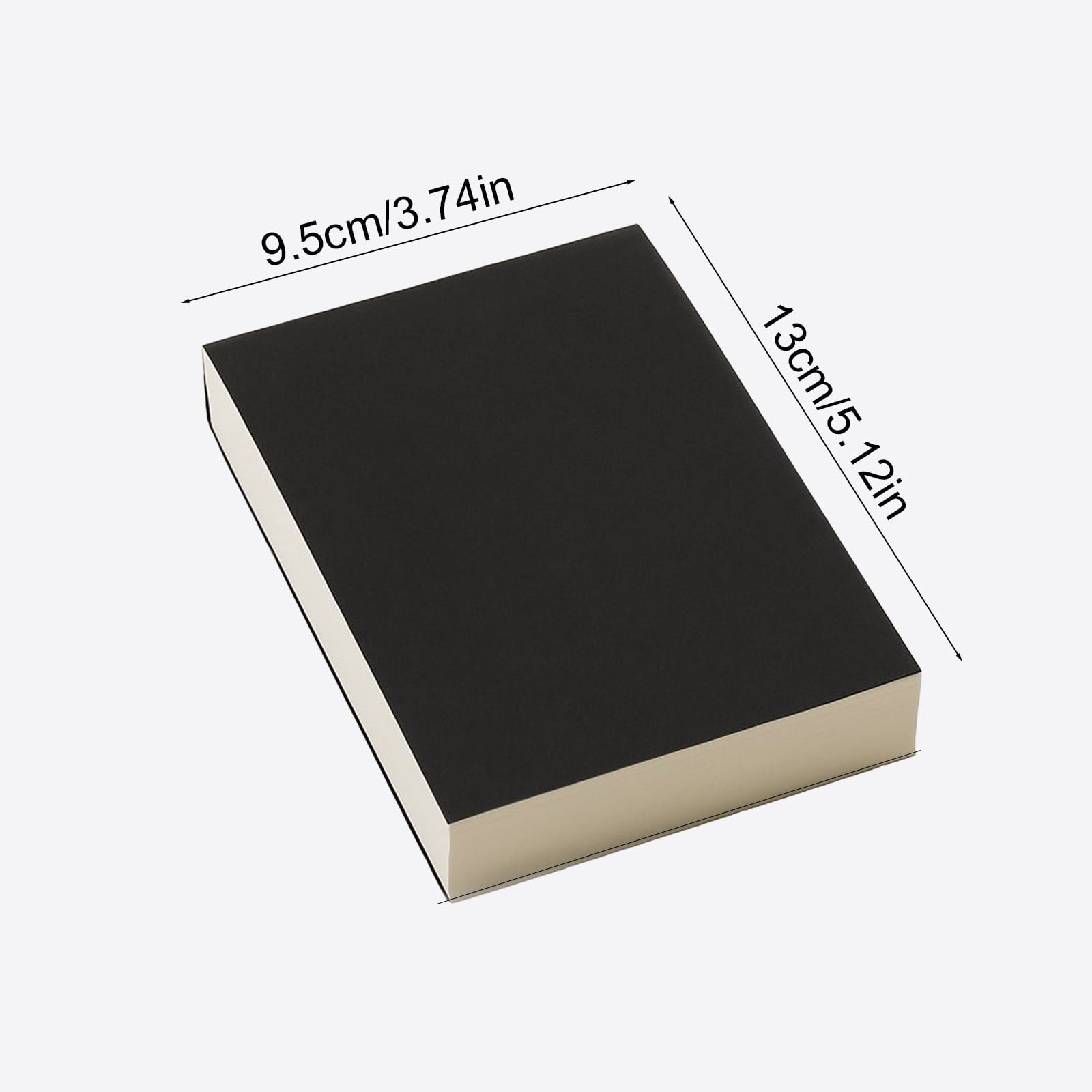 ​500-Page Heavyweight Sketchbook - 180gsm Thick Paper Mixed Media Pad, 5x3.75in Portable Blank Book for Drawing & Notes (Tear-Out Sheets)​​ Black