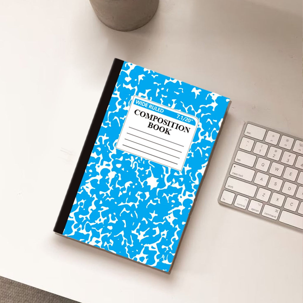 Marble Hardcover Wide Ruled Composition Notebook | 60 Pages (30 Sheets), 5.51 x 8.27 in, Sturdy Sewn Binding | Office, Journaling, Notes - 1 Pack