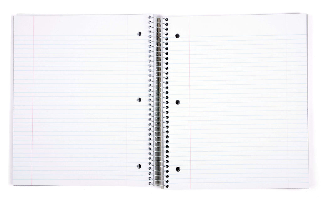 Mintra 5 Subject Spiral Notebook - Black - College Ruled - Durable Poly Cover/5 Poly Pockets/200 Sheets
