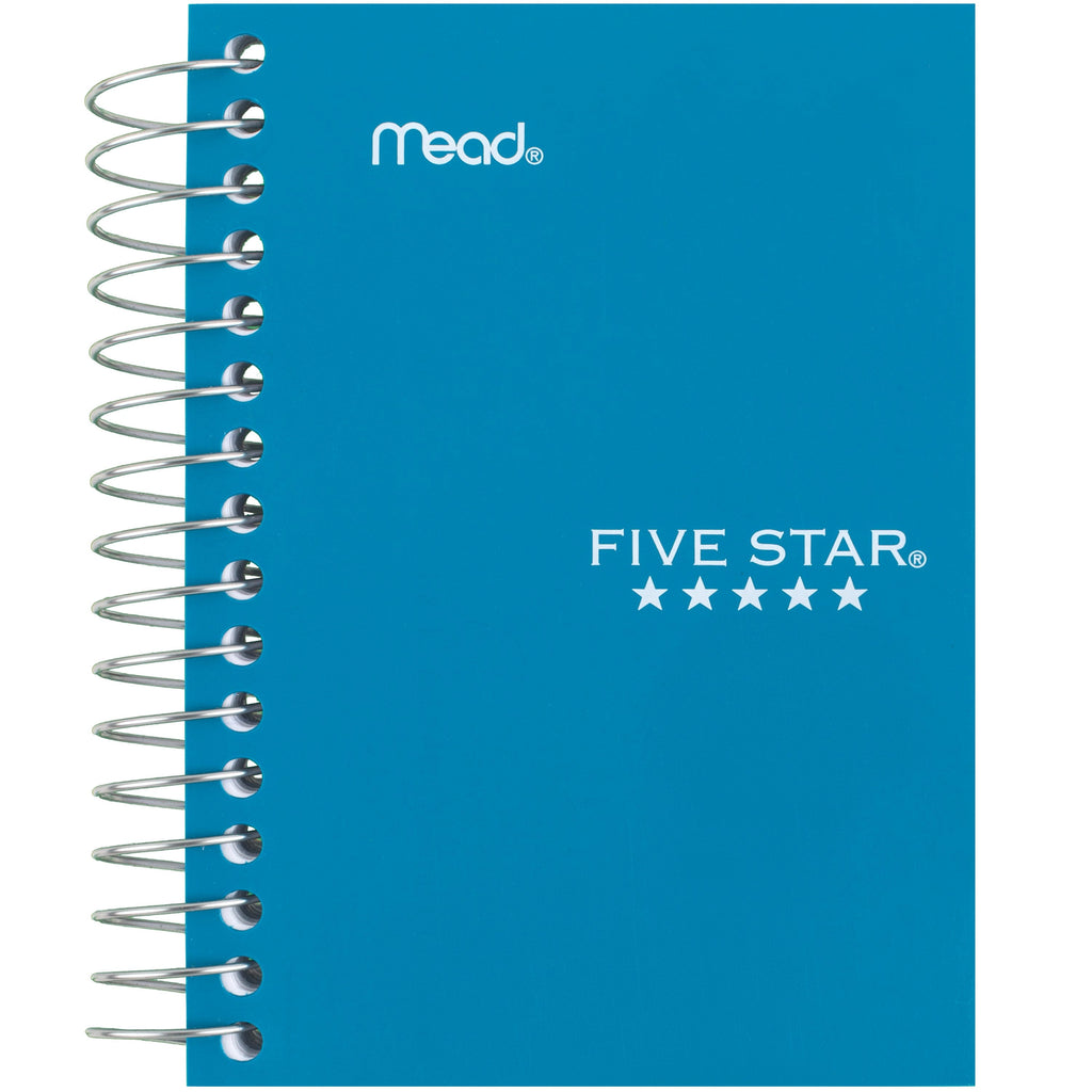 Five Star Fat Lil' Spiral Notebook College Ruled, 3.5" x 5.5", Tidewater Blue, Poly, Spiral, 200 Sheets