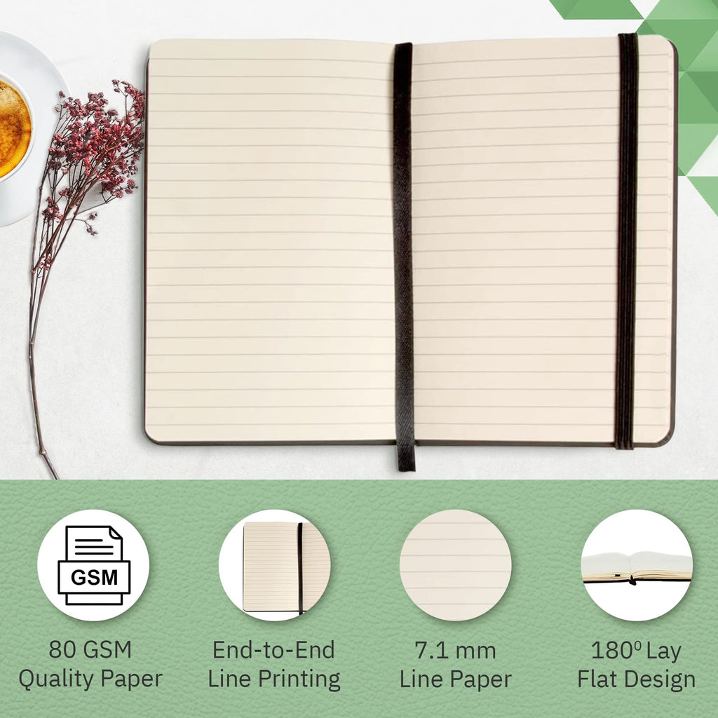 Simply Genius Notebook Journal Set - A6 Pocket Hardcover 6-Pack Turquoise - 124 Ruled & Dotted Pages with Inner Pocket & Elastic Band - Mini Journal for Notes & Planning