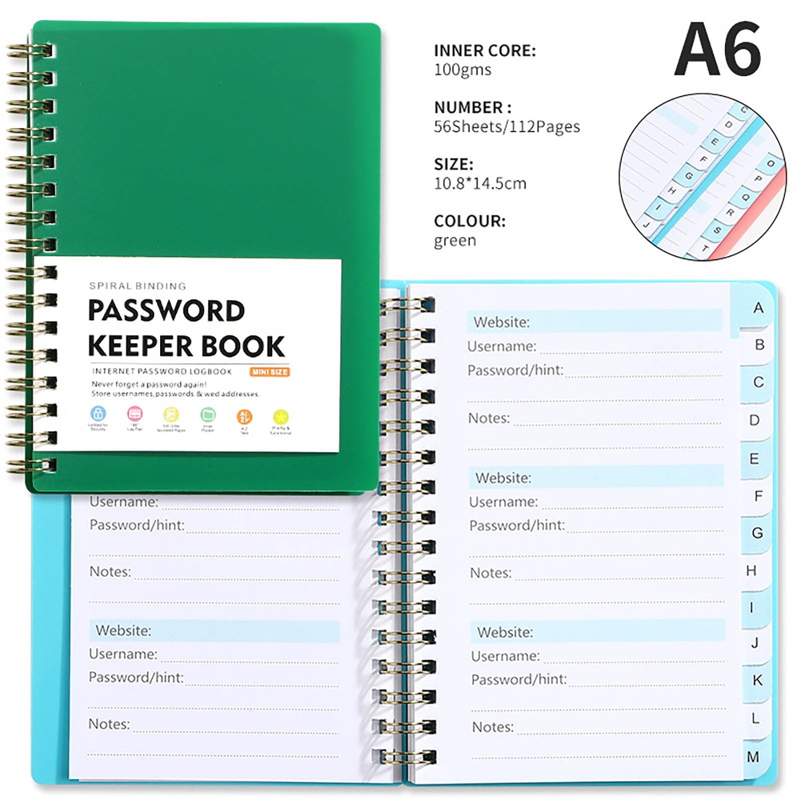 Small Notebook Hard Cover Mini Pocket Notebook Portable Mini Size Password Book A6 Loose Leaf Notebook With Thickened Feel Teen Adults Notebook for Back to College,Office Supplies
