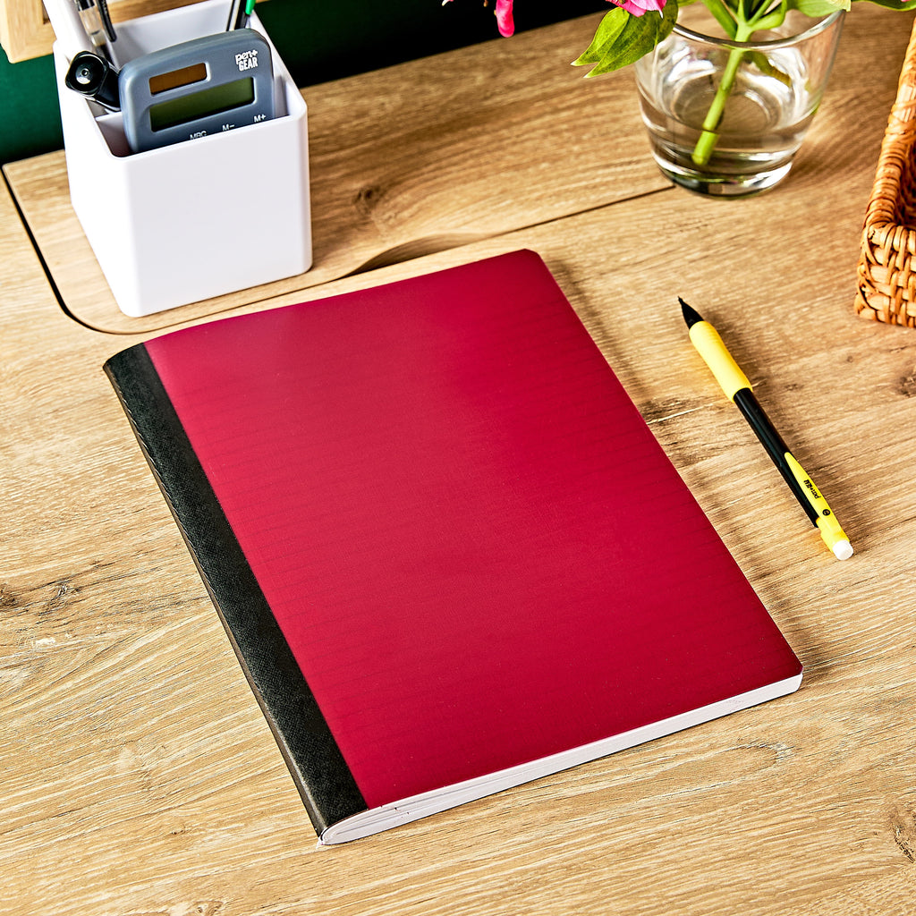 Pen+Gear Heavyweight College Ruled Poly Composition Book, 7.5 in x 9.75 in, Red, 80 Sheets