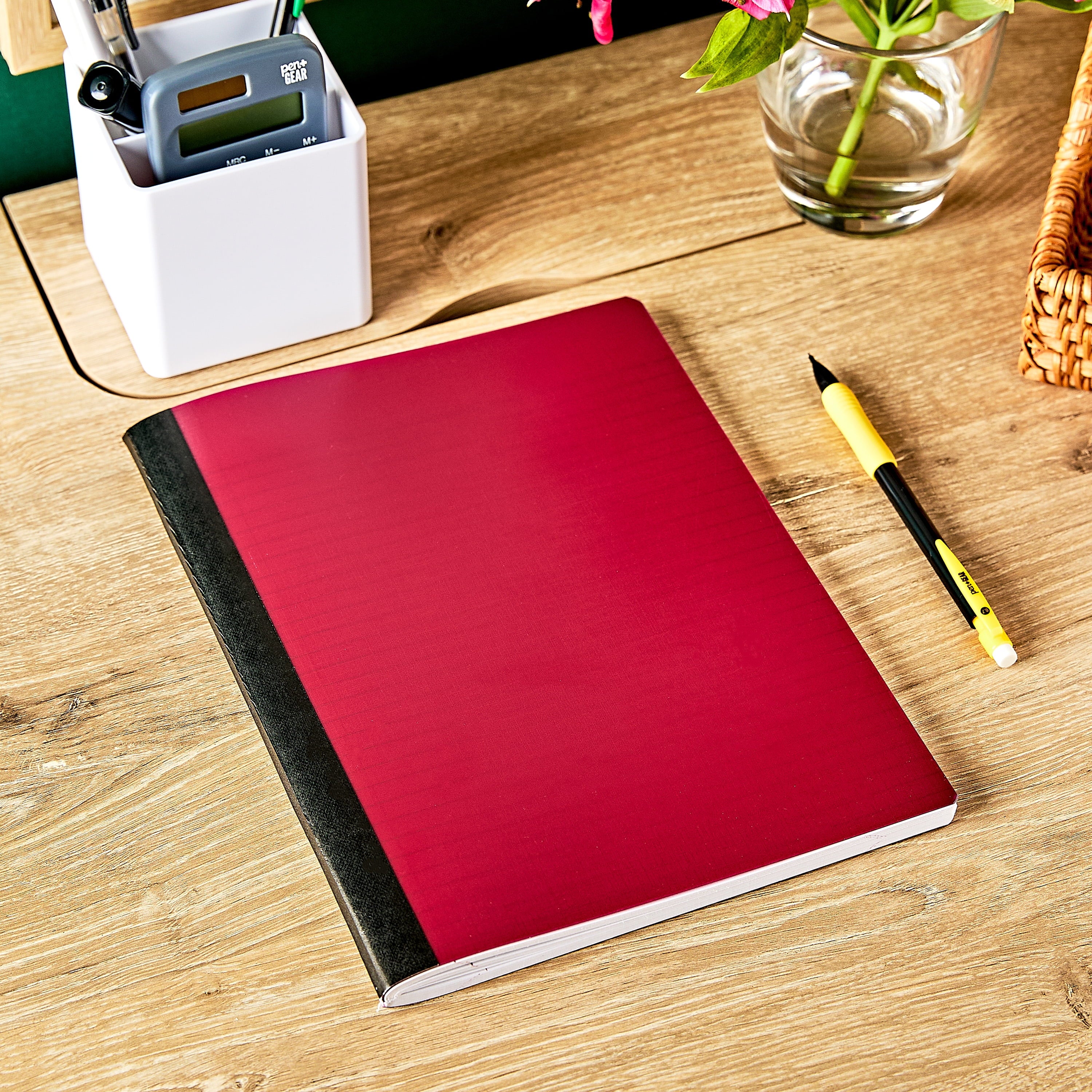 Pen+Gear Heavyweight College Ruled Poly Composition Book, 7.5 in x 9.75 in, Red, 80 Sheets