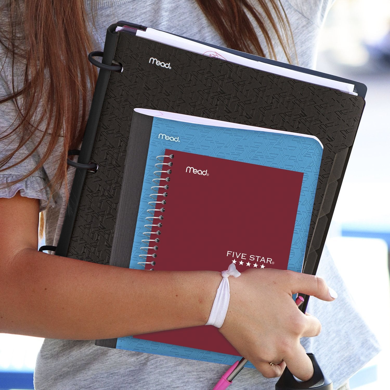 Five Star Personal College Ruled Notebook, 4.5" x 7", Burgundy Red, Poly, Spiral, 80 Sheets