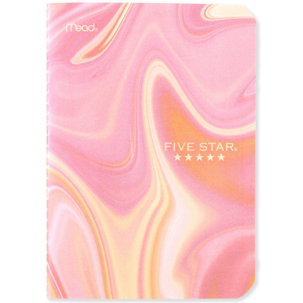 Five Star Fashion College Ruled Writing Notebook, 5" x 7", Biodome, Poly, Sewn, 40 Sheets, 3 pack