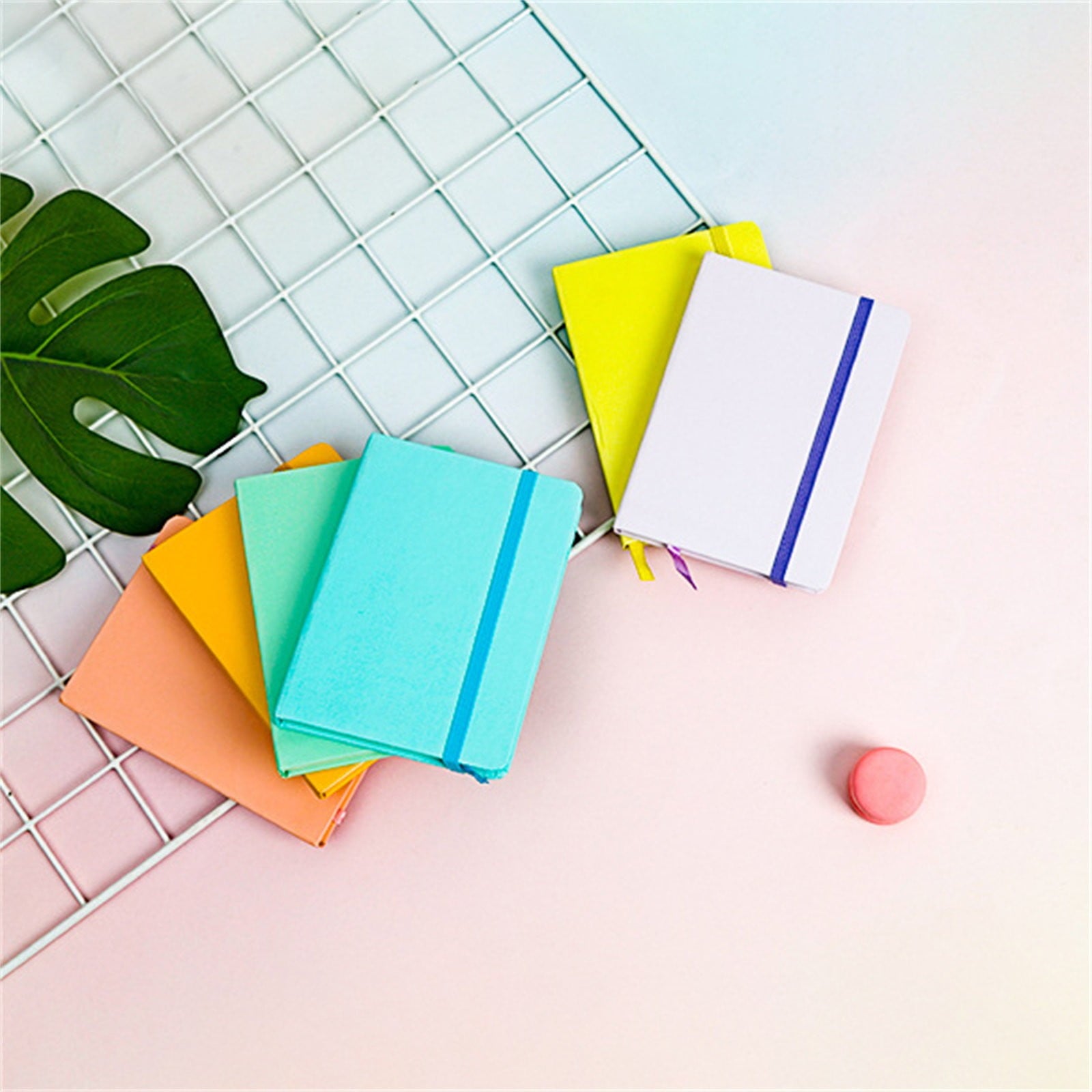 Toolix Notebook Ins Style Macaron Solid Color Notebook A7 Light Pink