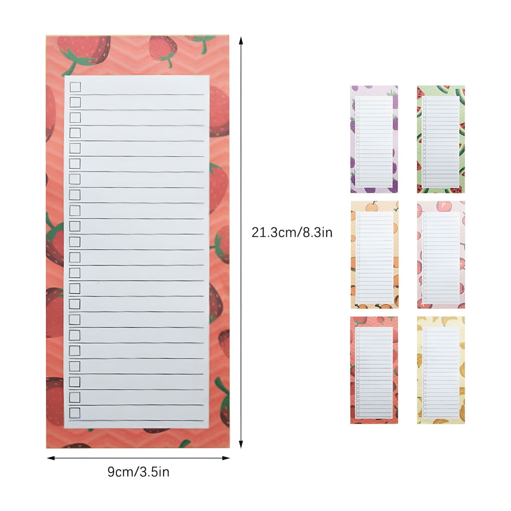 CCOCC Magnetic Notepads For Grocery List Shopping List To-Do List Reminders Strong Magnetic Back Memo Notepad With Realistic Fruit Designs