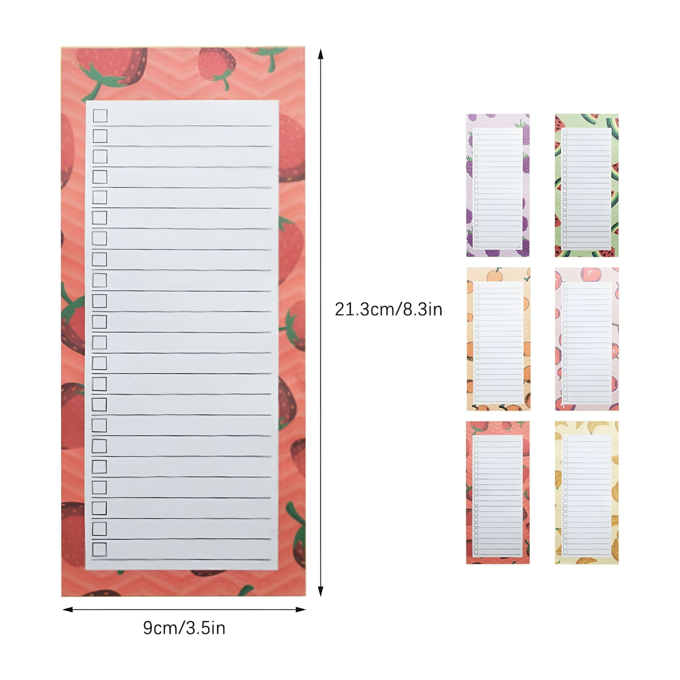 CCOCC Magnetic Notepads For Grocery List Shopping List To-Do List Reminders Strong Magnetic Back Memo Notepad With Realistic Fruit Designs