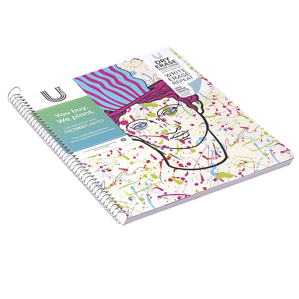 U Style Self Expression 1 Subject Notebook with Inside Dry Erase Page, 80 Sheets, College Ruled