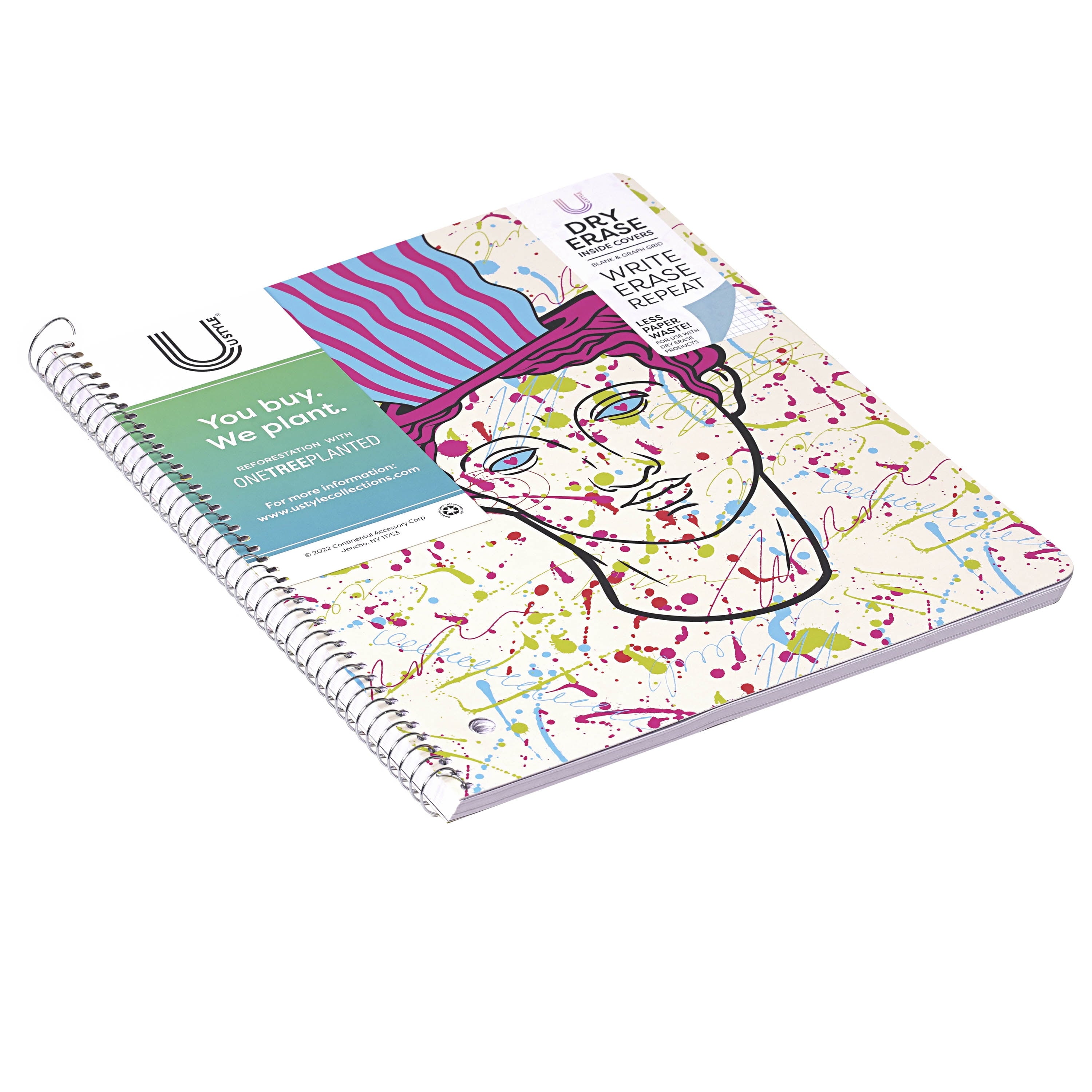 U Style Self Expression 1 Subject Notebook with Inside Dry Erase Page, 80 Sheets, College Ruled