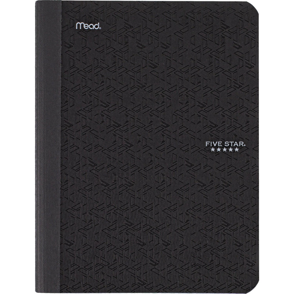 Five Star Composition Book Plus Study App, College Ruled, 80 Sheets, Poly, 7.5" x 9.75", Black