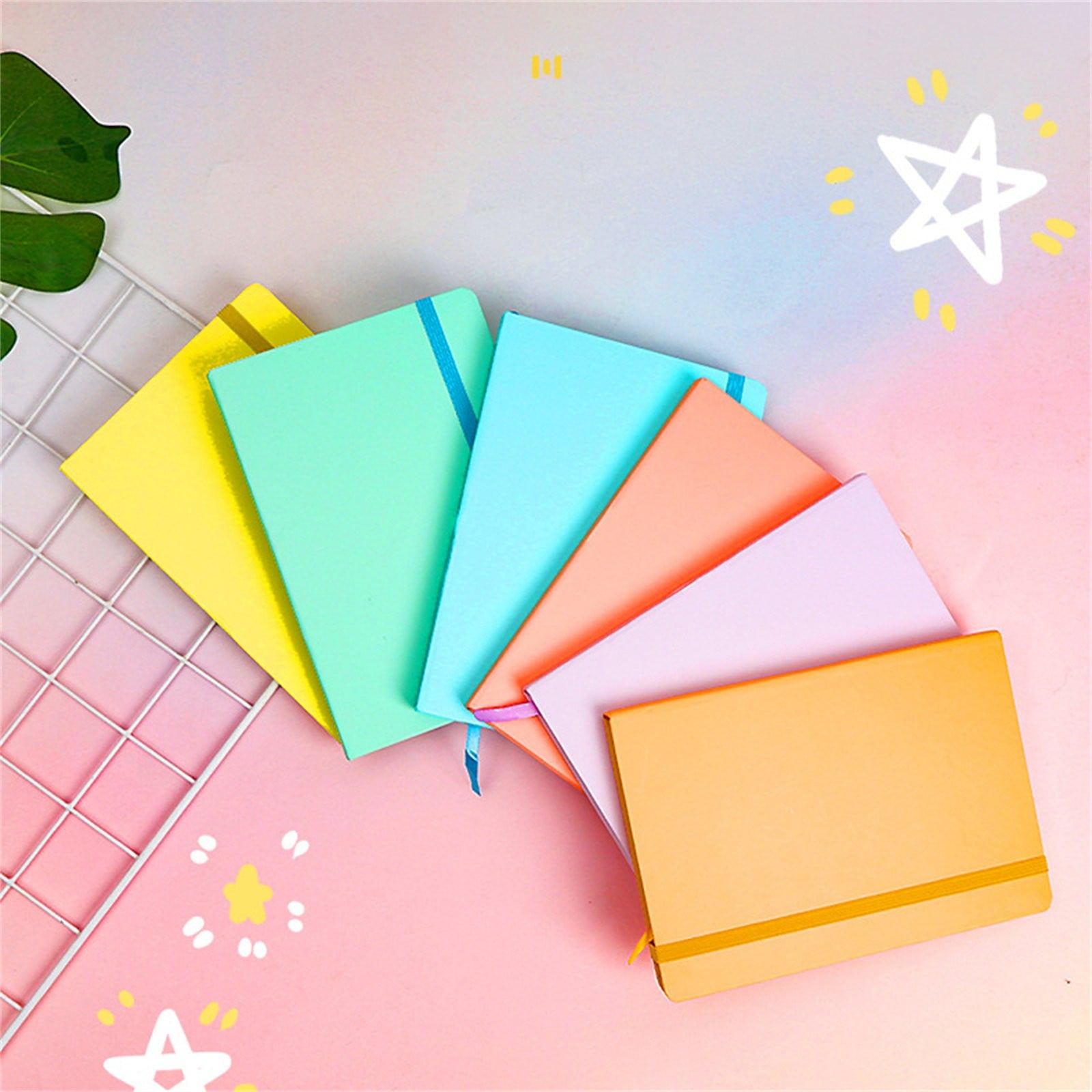 Toolix Notebook Ins Style Macaron Solid Color Notebook A7 Light Pink