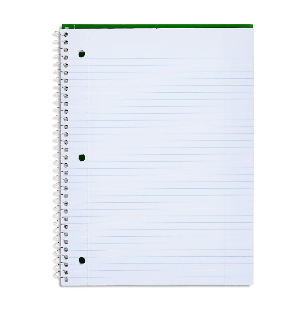 Pen+Gear College Ruled 1-Subject Notebook, 8" x 10.5", Green, 70 Sheets