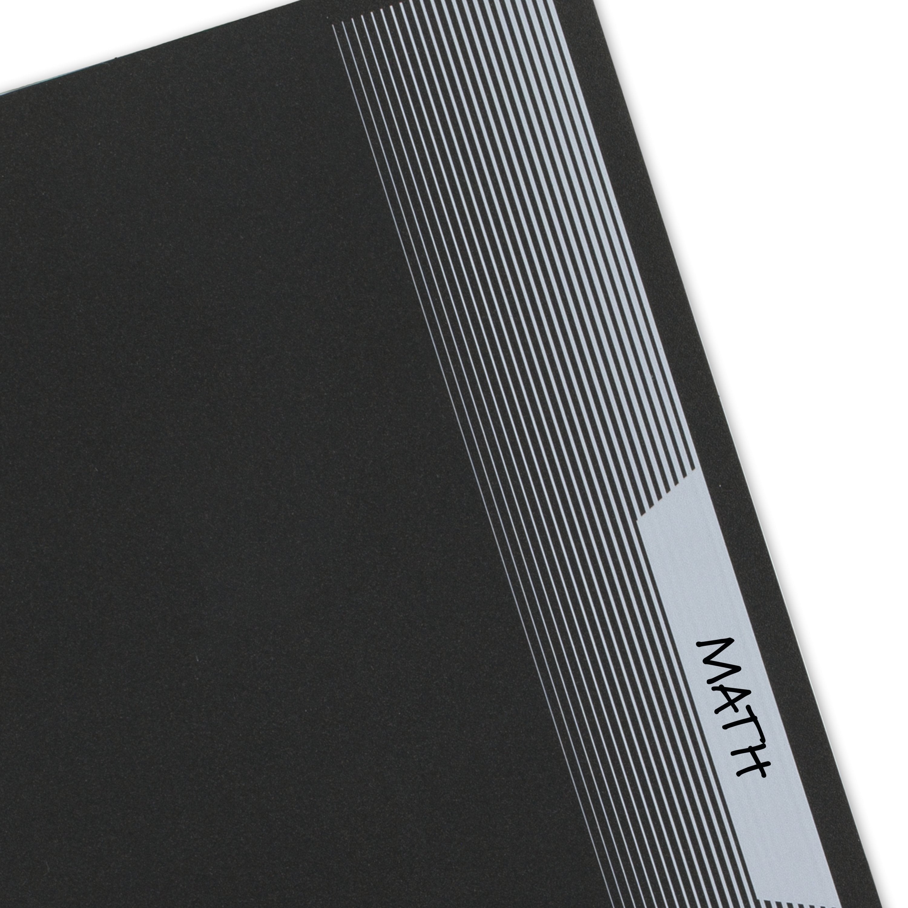 Mead 1 Subject Wide Ruled Notebook, 8" x 10.5", Black, Poly, Spiral, 100 Sheets
