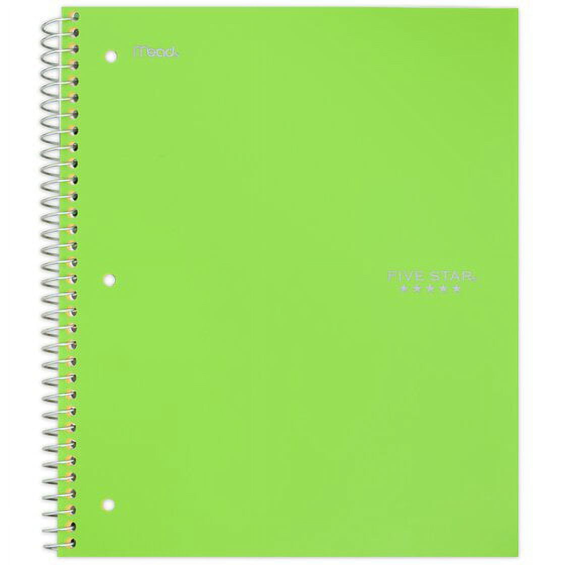 Five Star Spiral Notebook, 2 Subject, College Ruled Paper, 120 Sheets, 11" x 8-1/2", Color may vary