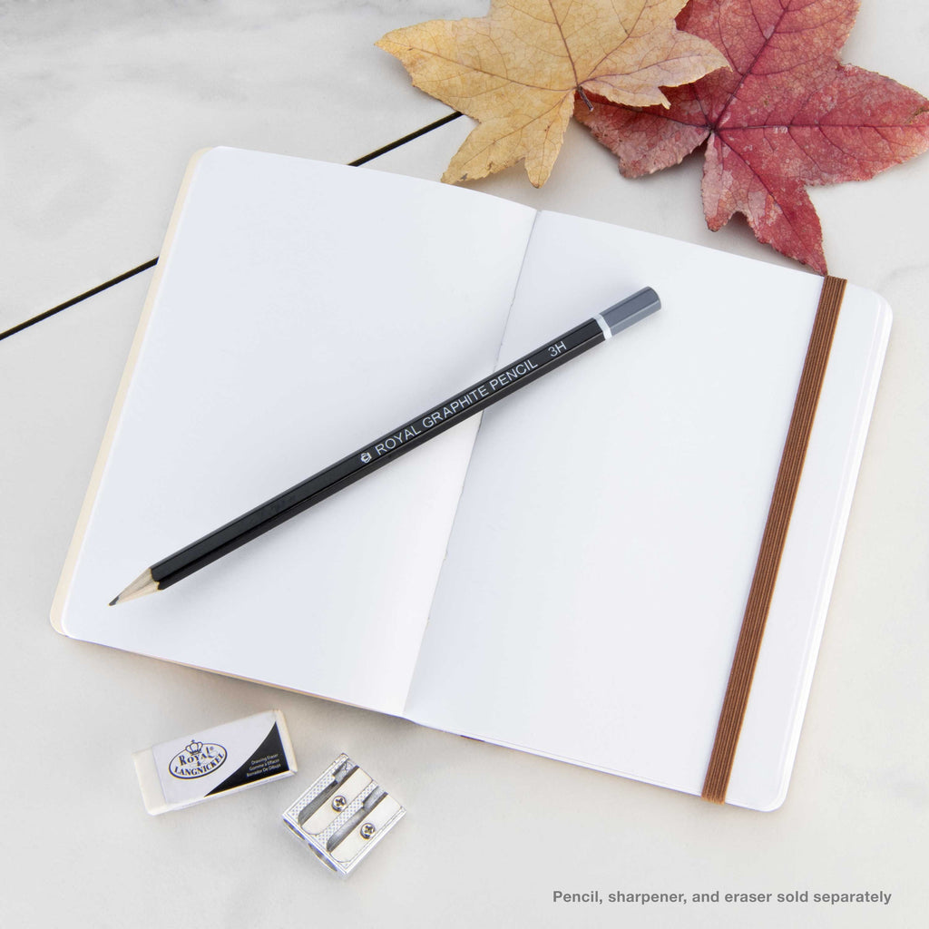 Pentalic 4x6 Brown Traveler Pocket Artist Drawing Journal, 160 Pages, 74 lb Paper