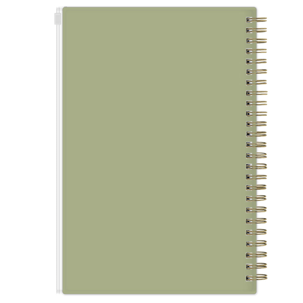 Blue Sky Day Designer Zip Pocket Cover Notebook, 5.75" x 8.5" Undated Journal, 160 Lined & Perforated Pages, Index Pages, Gold Durable Twin Wire Binding, For Office & School, Butterfly Garden Cream