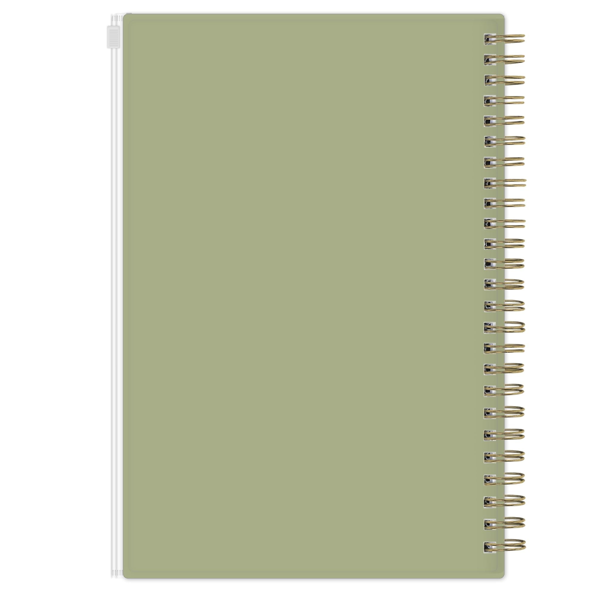 Blue Sky Day Designer Zip Pocket Cover Notebook, 5.75" x 8.5" Undated Journal, 160 Lined & Perforated Pages, Index Pages, Gold Durable Twin Wire Binding, For Office & School, Butterfly Garden Cream