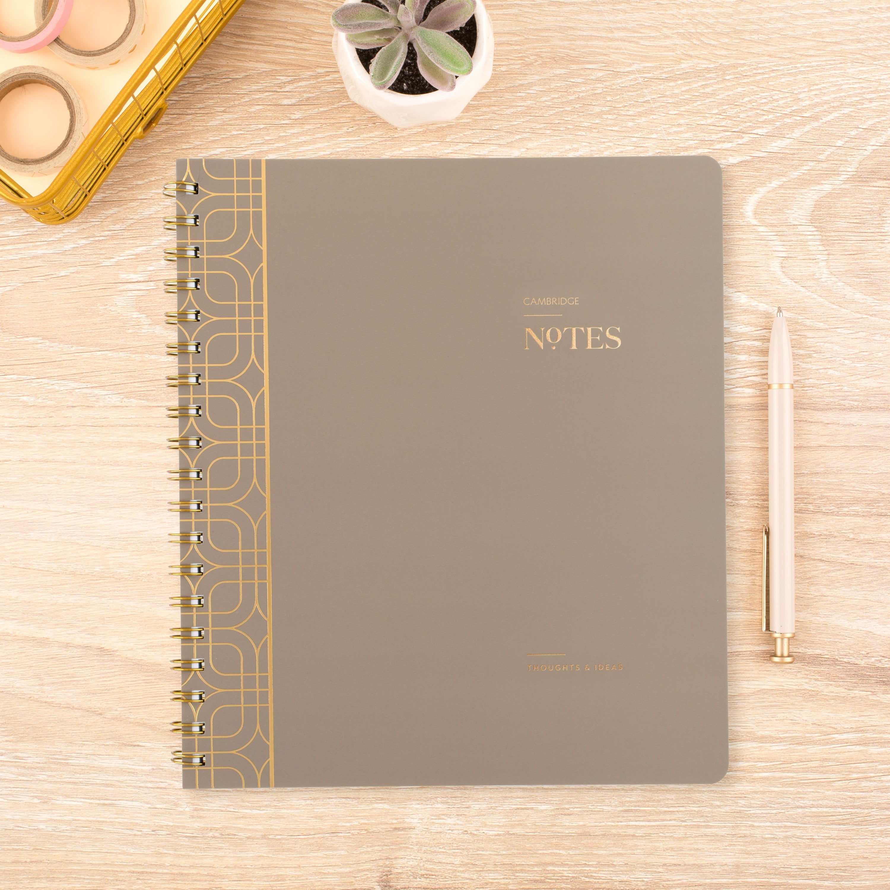 Cambridge Workstyle Notebook, 8" x 10", Timeless Taupe, Medium, Spiral, 80 Sheets