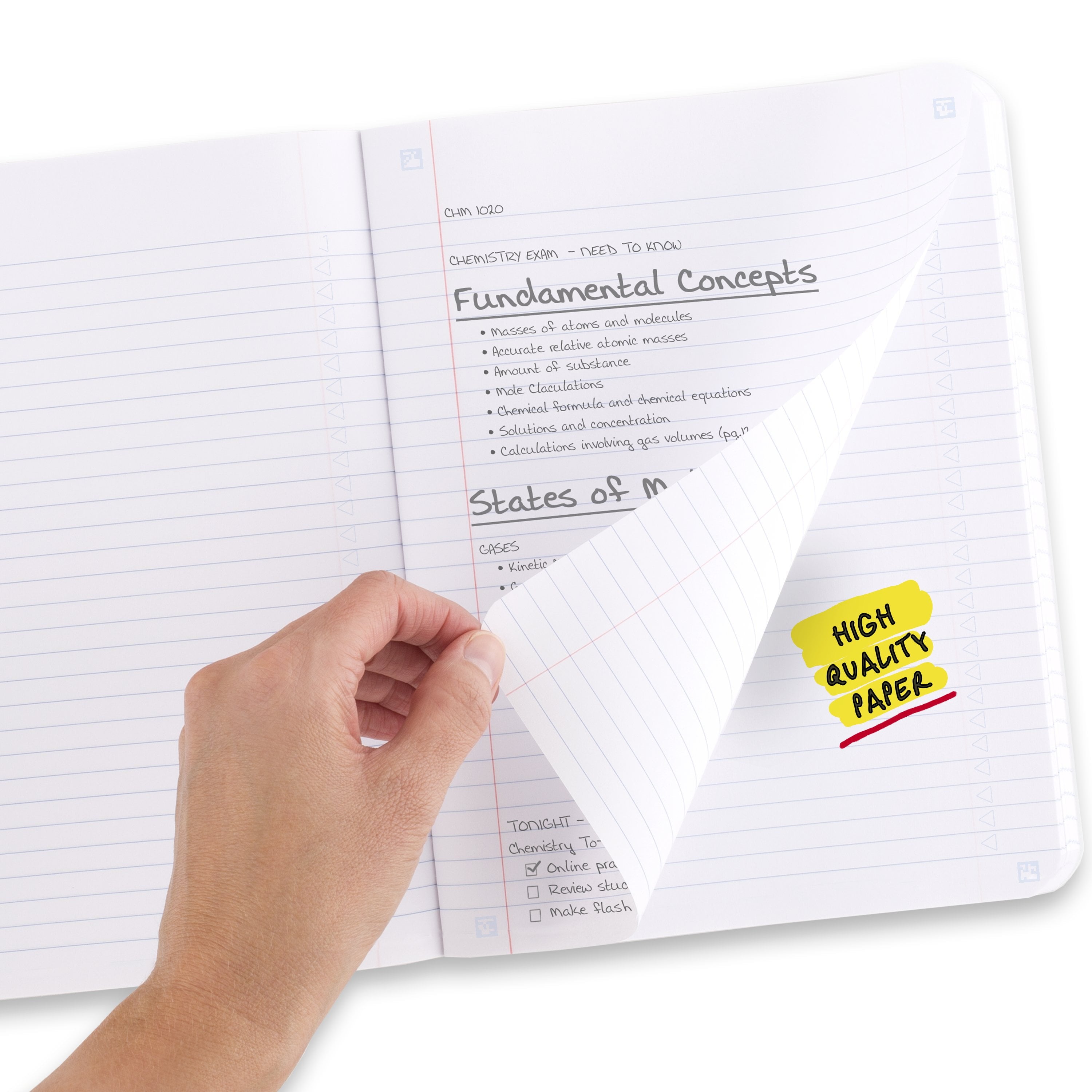 Five Star Composition Book Plus Study App, College Ruled, 80 Sheets, Poly, 7.5" x 9.75", Black