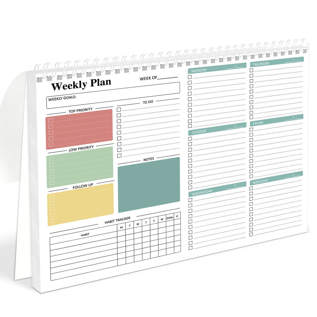 Weekly To Do List Notepad - Daily To Do List, Undated 52 Weekly Sheets, 8.5x11" Weekly Goal Notebook, Habit Tracker Journal, Excellent for  Work Personal Productivity Organizer，Green