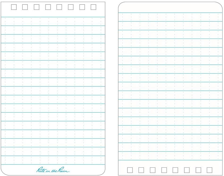 Rite in the Rain All-Weather Top-Spiral Notebook, 3" x 5", Yellow Cover, Universal Pattern, 3 Pack No. 135-3