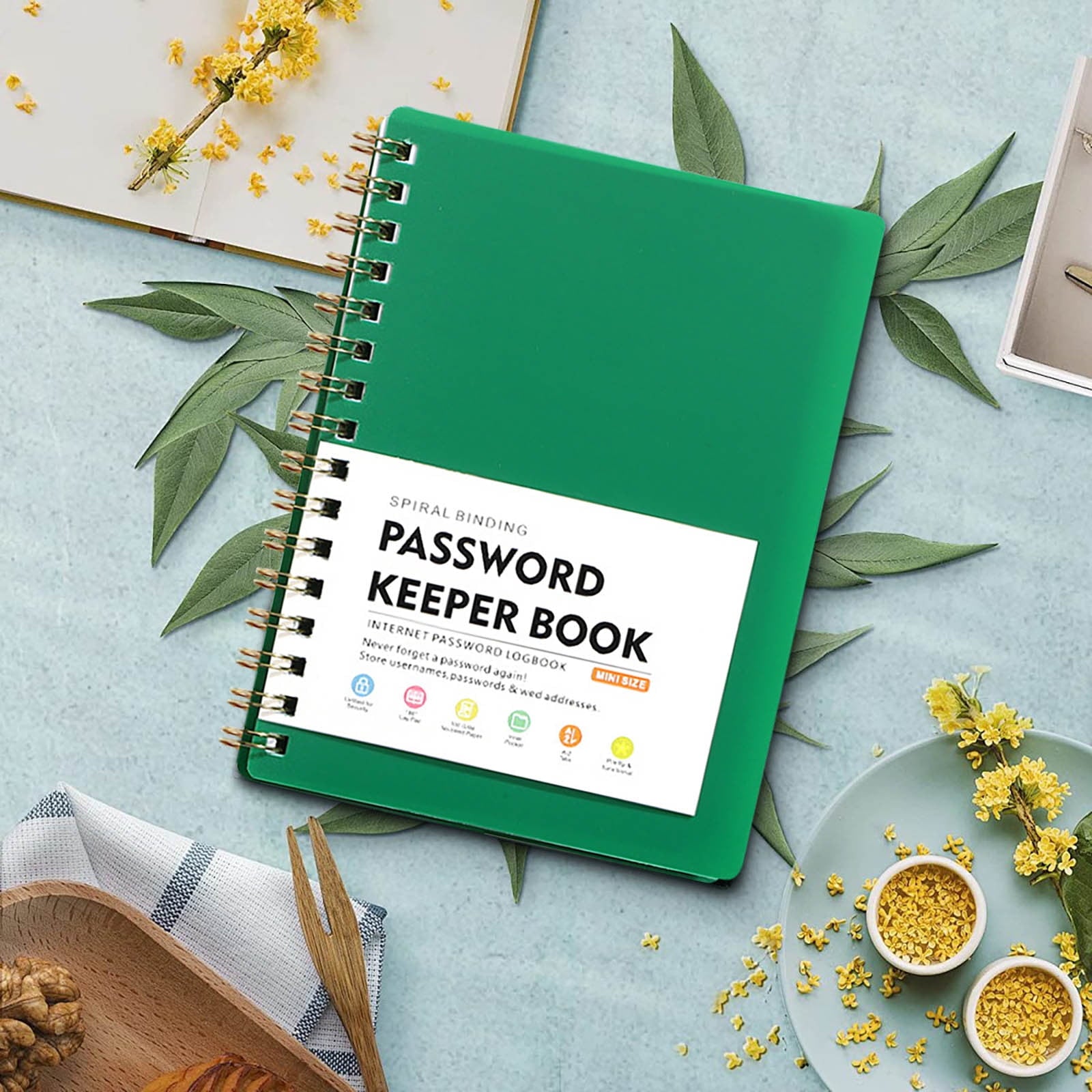 Small Notebook Hard Cover Mini Pocket Notebook Portable Mini Size Password Book A6 Loose Leaf Notebook With Thickened Feel Teen Adults Notebook for Back to College,Office Supplies