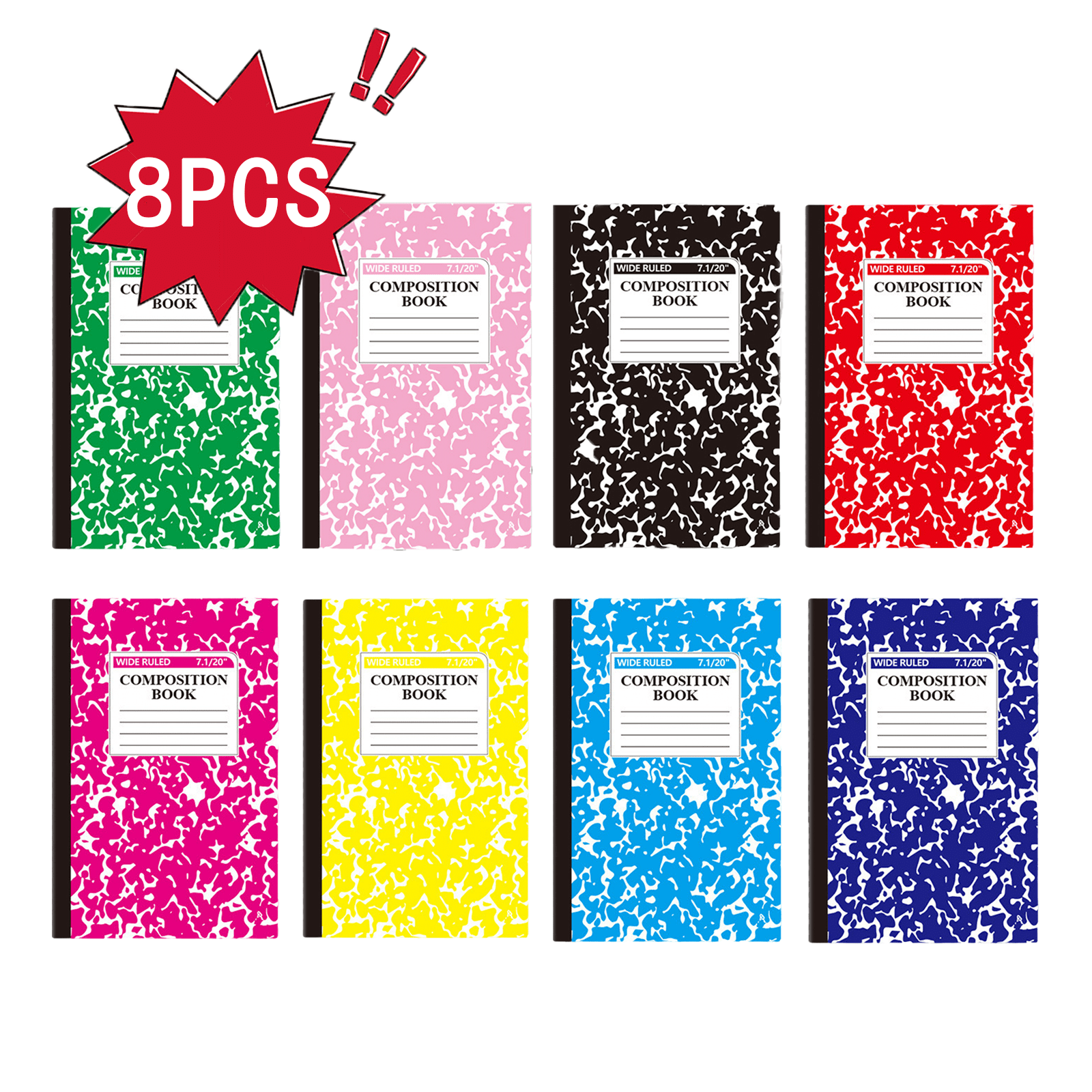 A5 Composition Notebooks Bulk Wide Ruled Composition Notebook Wide Ruled Notebooks Marble Covers Notebook Mini Notebook for Classroom Office Supplies 1pcs (Pink)