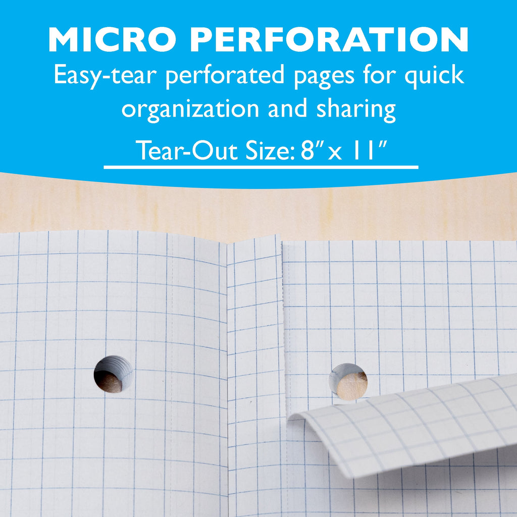 BAZIC 80 Ct. 8.5" X 11" Reversible 4"/5" Quad Ruled Wireless Notebook [578]