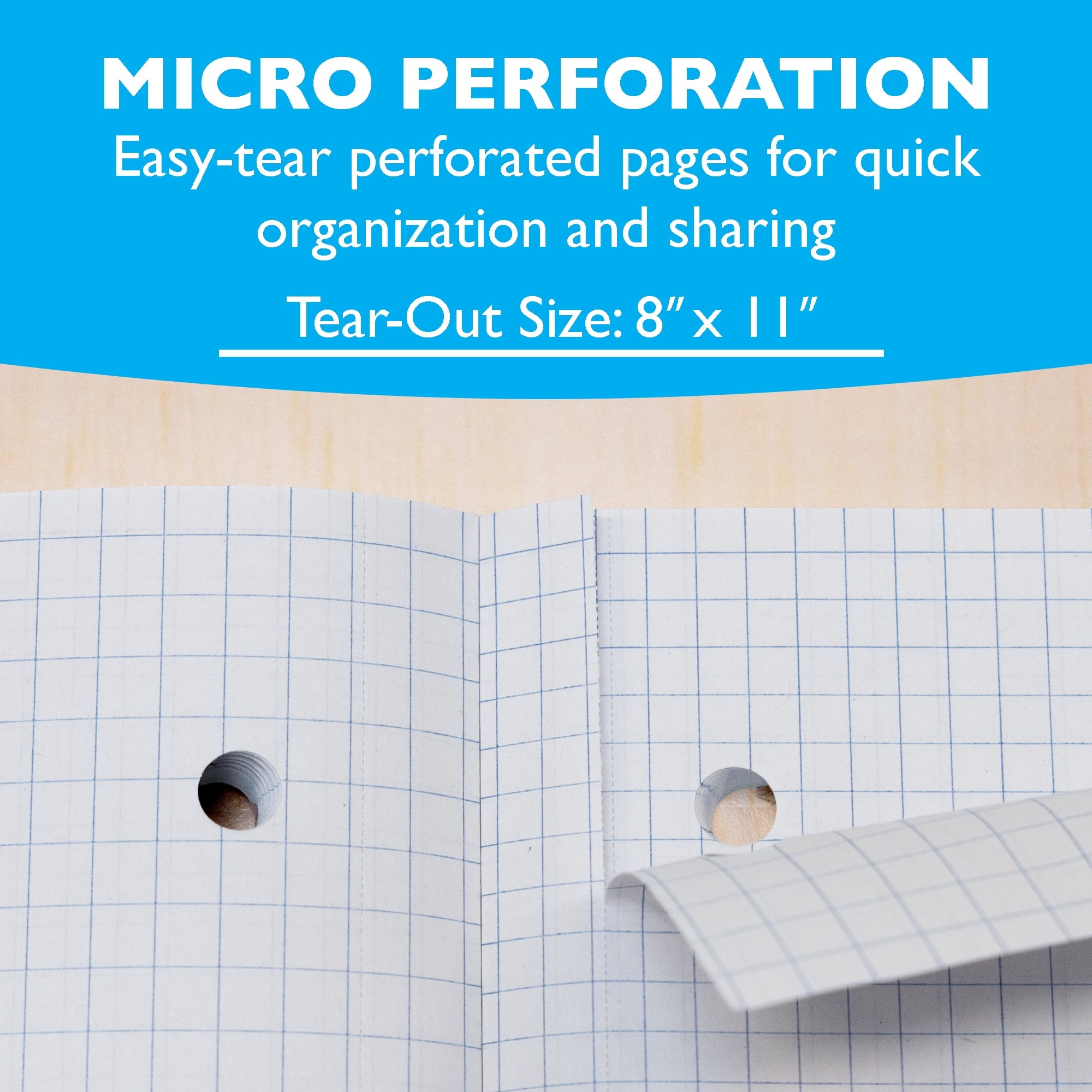 BAZIC 80 Ct. 8.5" X 11" Reversible 4"/5" Quad Ruled Wireless Notebook [578]