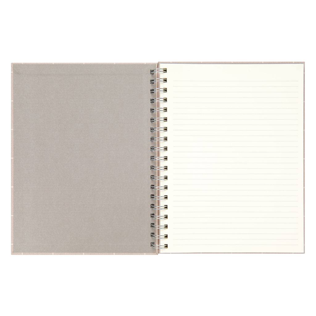 Mintgreen Spiral Bound Notepad, 7.4" x 9.75", Checked Tan, 105 Sheets