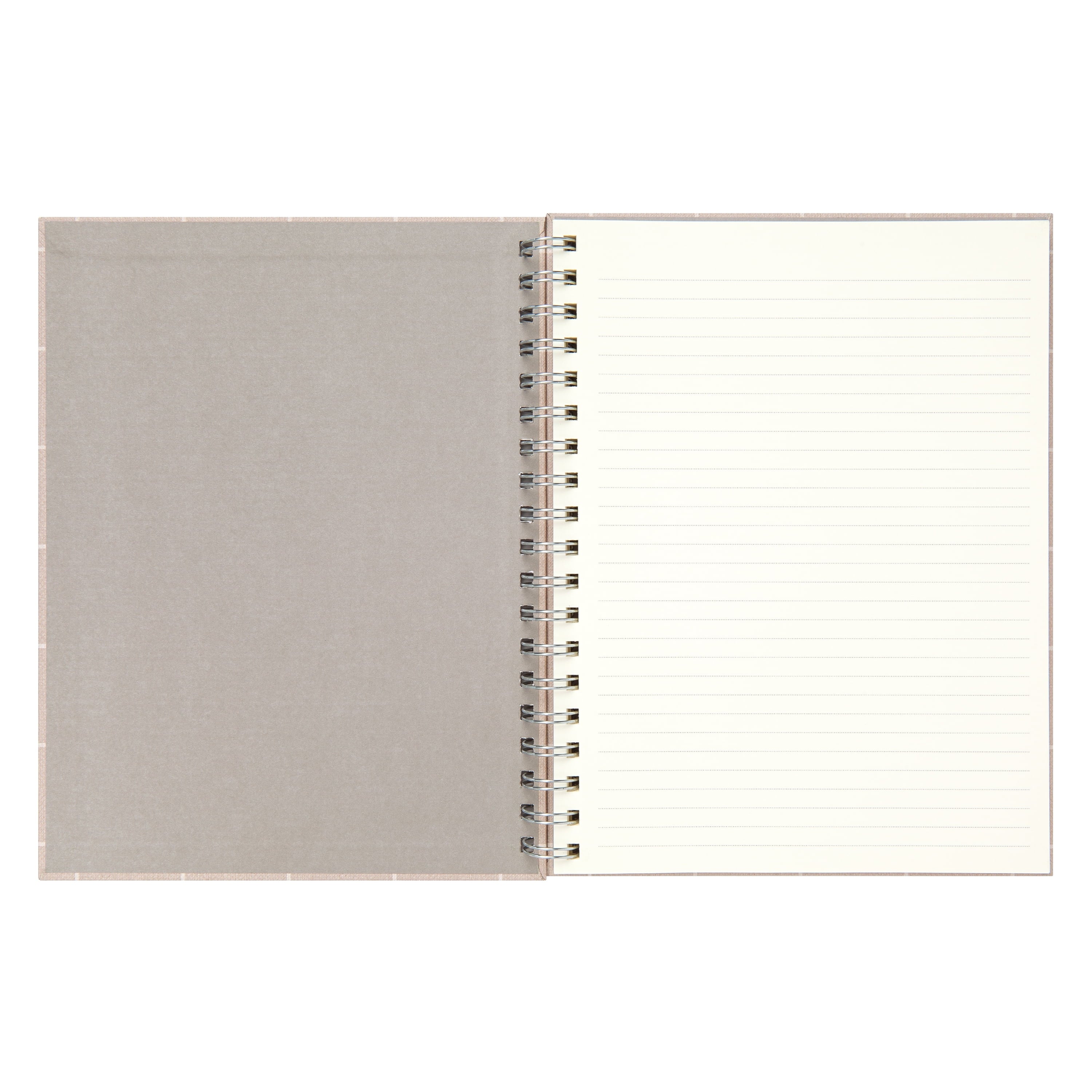 Mintgreen Spiral Bound Notepad, 7.4" x 9.75", Checked Tan, 105 Sheets