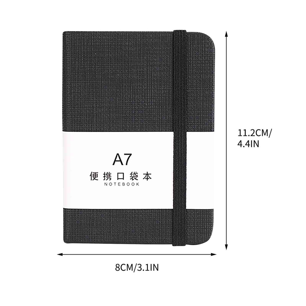 TOPRenddon Mini Notebooks, Small Pocket Notebook Hardcover Journal Notepad Multifunction A7 Business Notebook for Office Diary Subject Writing Supplies