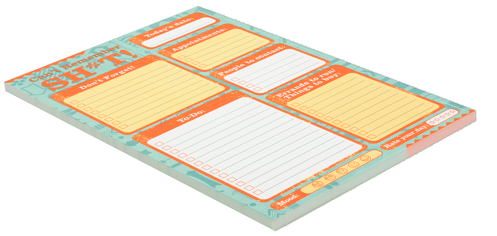 Peter Pauper Press Can't Remember Sh*t Note Pad, 6" x 9", Multicolor, 60 Sheets