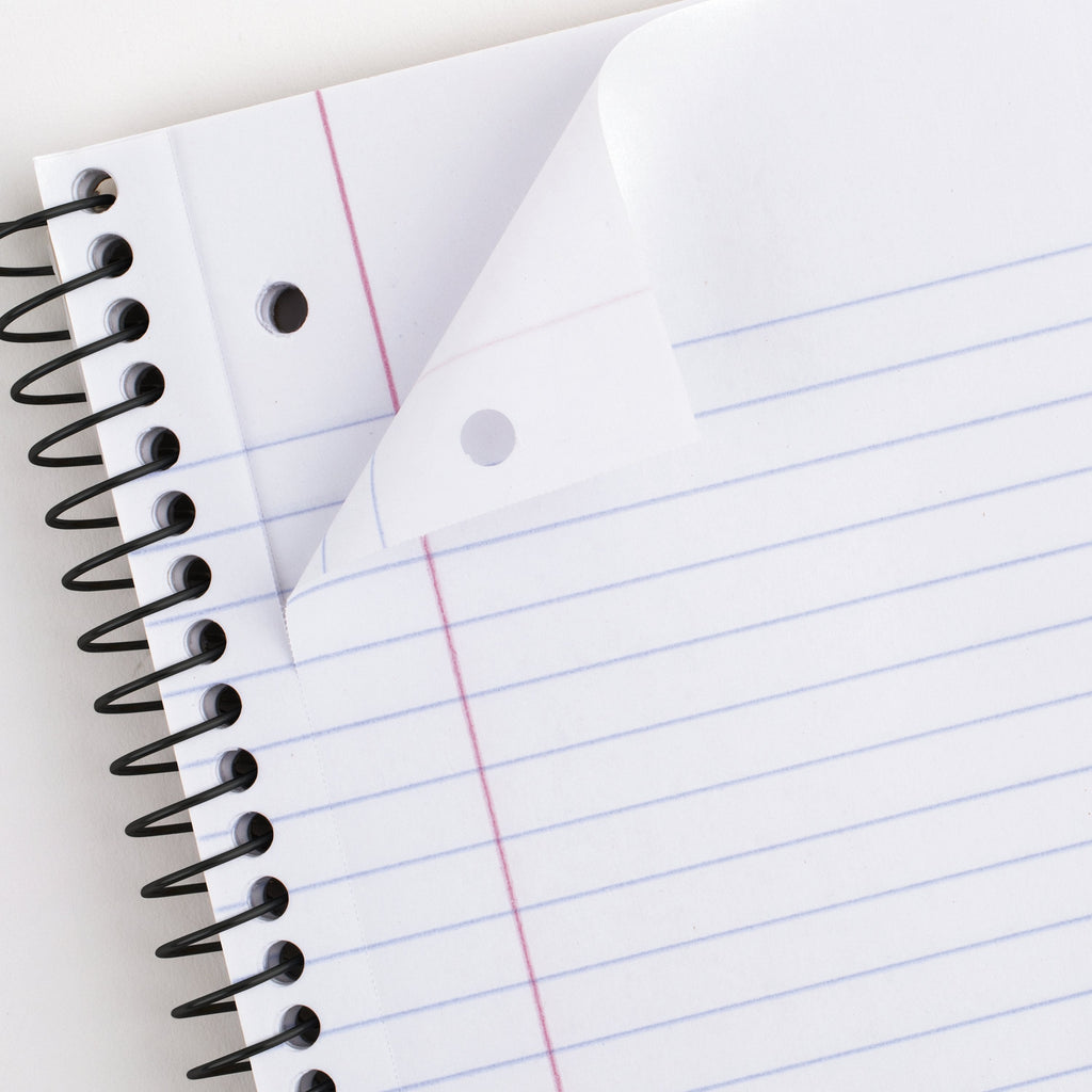 Mead 1 Subject Wide Ruled Notebook, 8" x 10.5", Black, Poly, Spiral, 100 Sheets