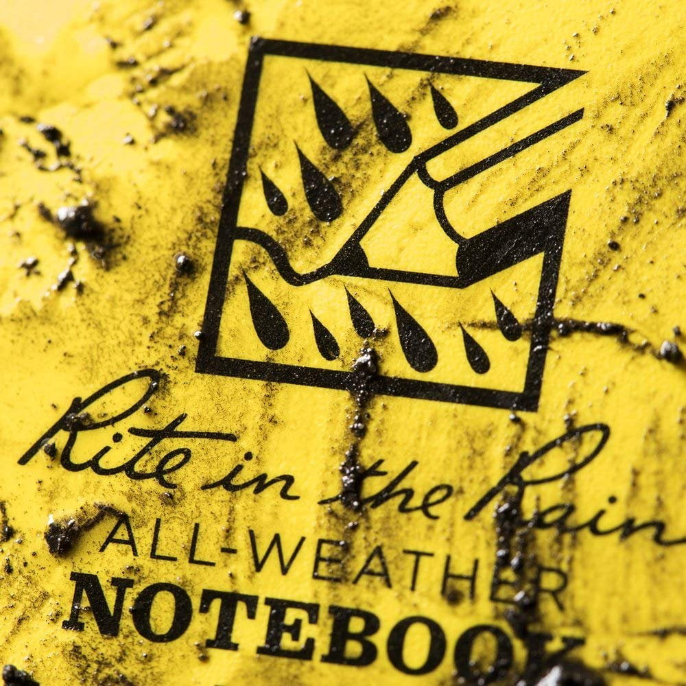 Rite in the Rain All-Weather Top-Spiral Notebook, 3" x 5", Yellow Cover, Universal Pattern, 3 Pack No. 135-3