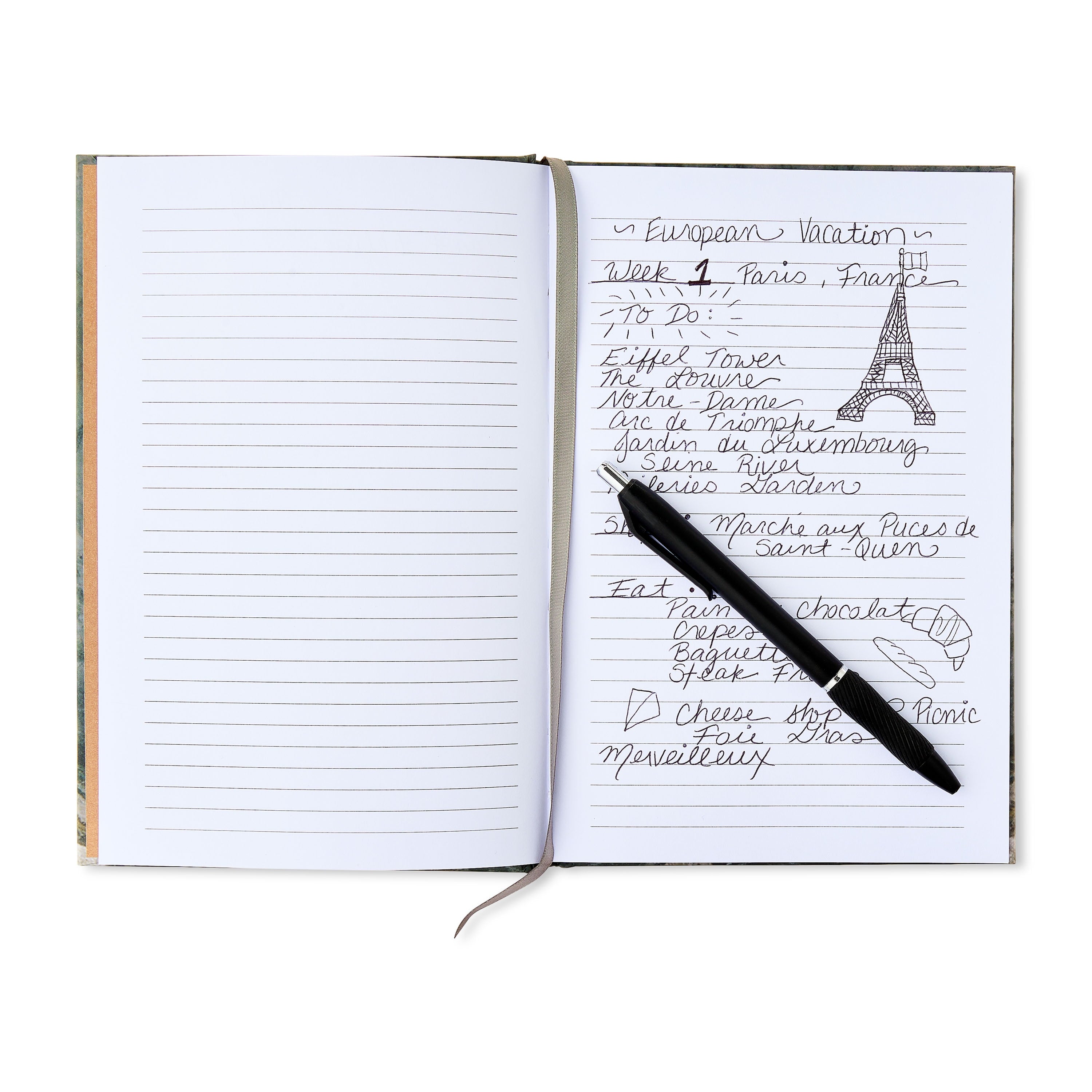 Pen+Gear Hardcover Bound Journal, 5.75" x 8.5", 240 Ruled Pages, Gray Marble Design
