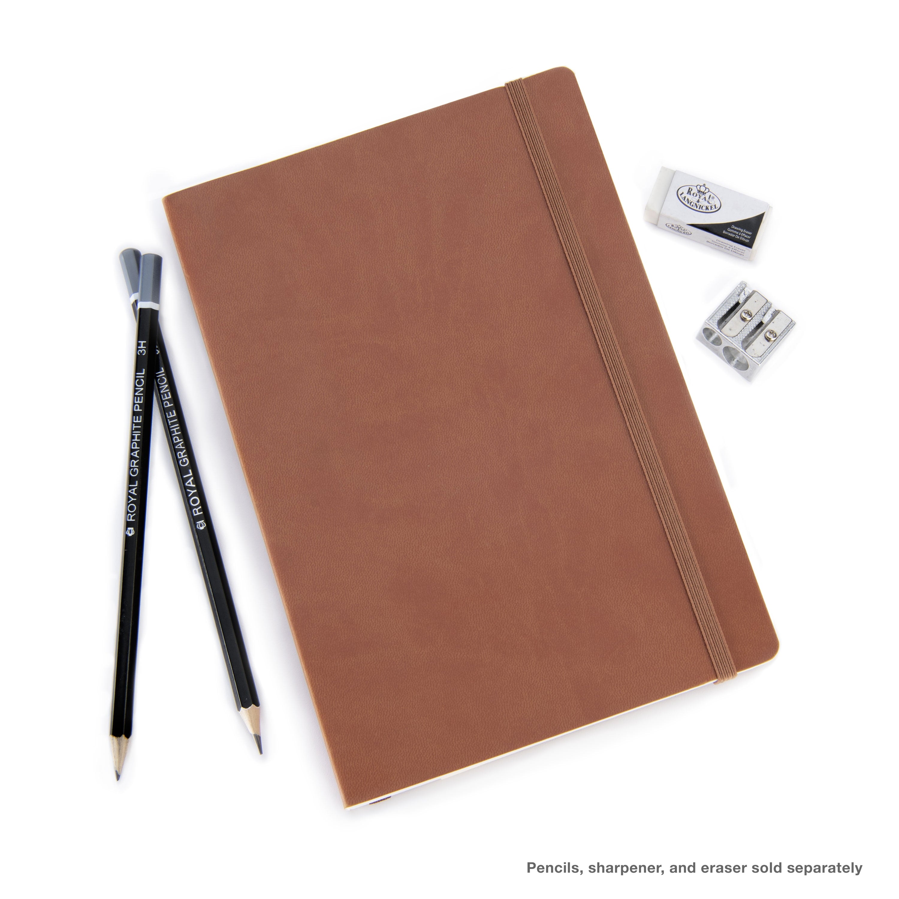 Pentalic 6x8 Brown Traveler Pocket Artist Drawing Journal, 160 Pages, 74 lb. Paper