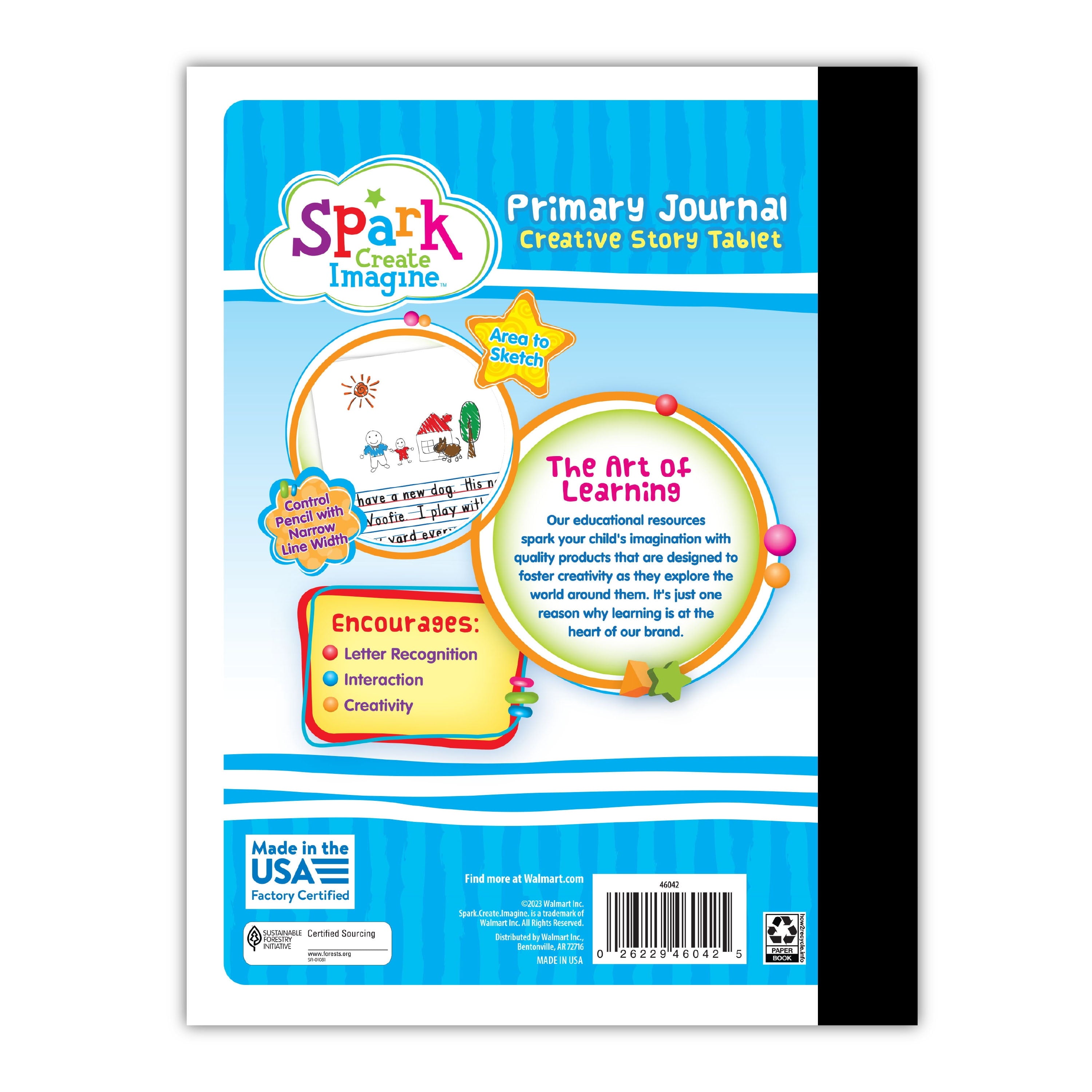 Spark Create Imagine 100 Sheets Primary Journal, 9.75 x 7.5, Half Page Rule, New