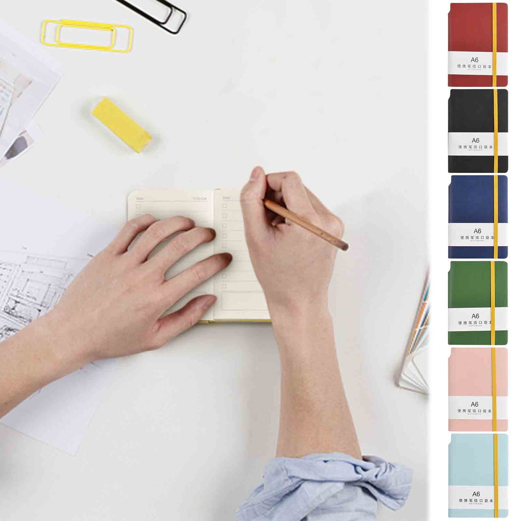 Pocket Notebook A6 Notebook Journal Cute Small Notebook Hardcover College Ruled Notepad Mini Notebook