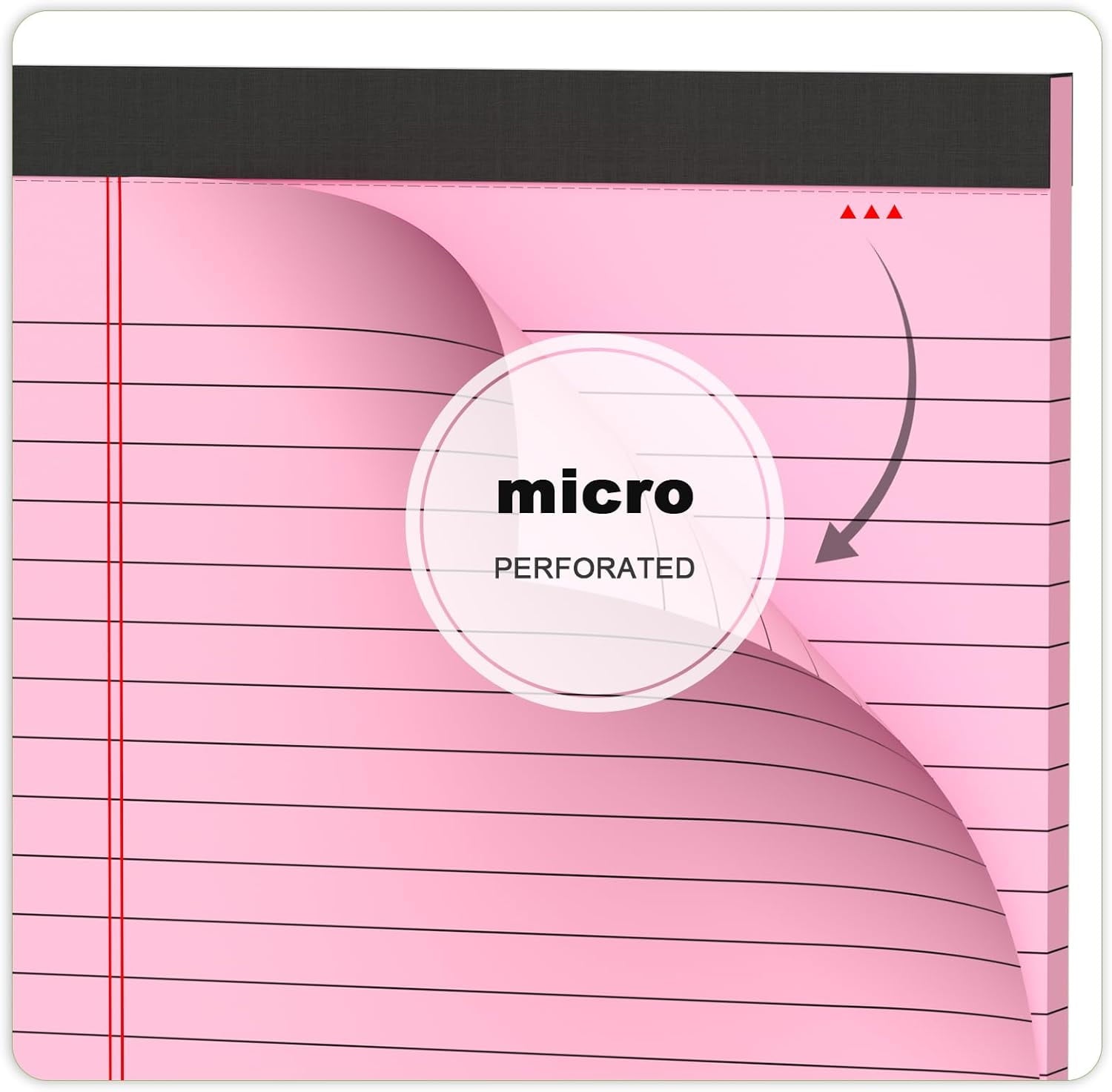 Ahot 6pcs Small Note Pad 5x8 College Ruled Pink Legal Pads Paper Notepads 6 Pack Study Back Writing Pads 5 x 8 Legal Pads Perforated Narrow Ruled Pads of Paper Pink