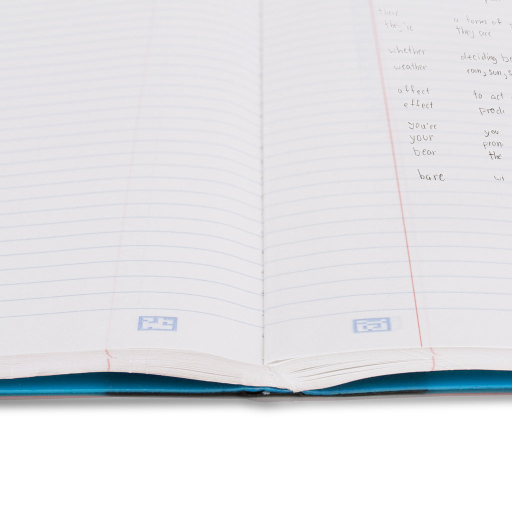 Five Star Composition Book Plus Study App, Wide Ruled, 80 Sheets, 7.5" x 9.75", Tidewater Blue