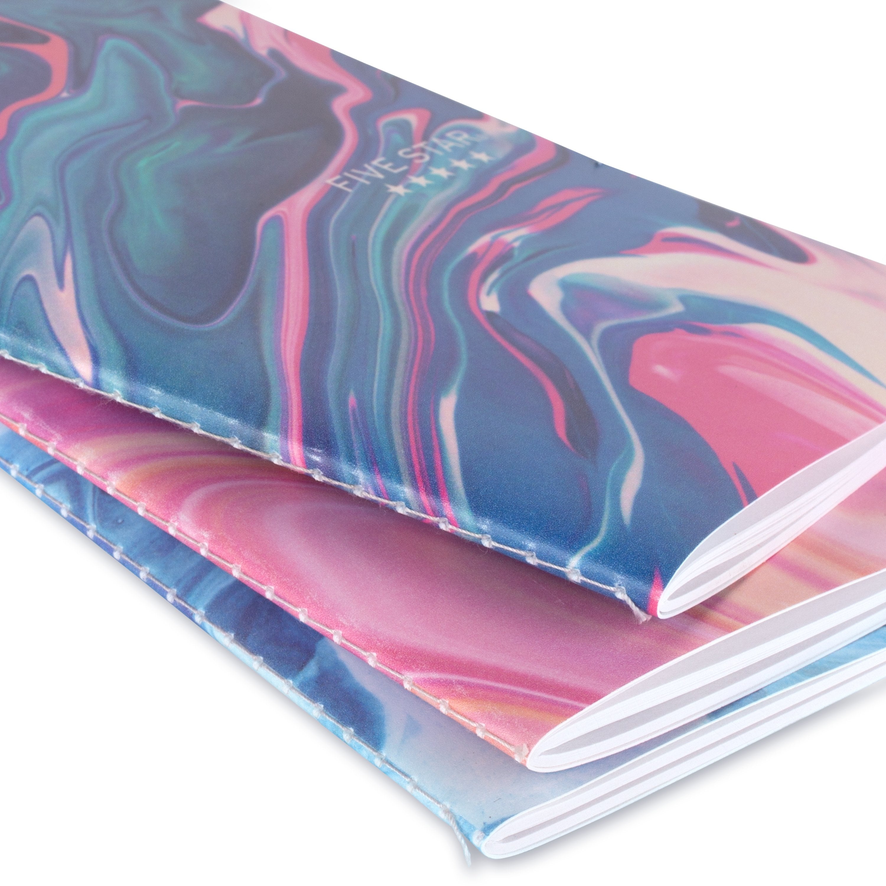 Five Star Fashion College Ruled Writing Notebook, 5" x 7", Biodome, Poly, Sewn, 40 Sheets, 3 pack